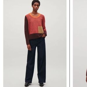 COS Colour-block orange Jumper Size Medium